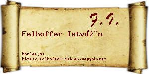 Felhoffer István névjegykártya